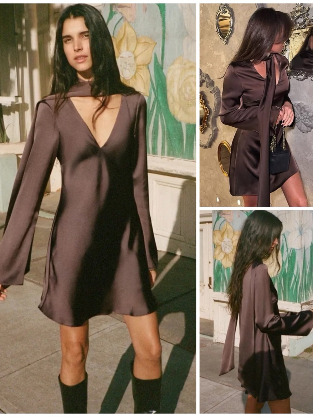 ZARA ~ Satin Effect Mini Scarf Dress